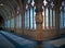 Showcases and corridors inside the cathedral of Burgos