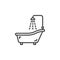 Shower Bath line icon, outline vector sign, linear pictogram isolated on white.