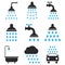 Shower And Bath Vector Icon Set