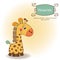 Shower card with giraffe toy