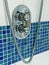 Shower faucet modern bathroom closeup