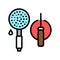 shower head repair color icon vector illustration