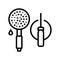 shower head repair line icon vector illustration