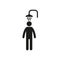 The shower icon. A person takes a shower. Pictogram. Simple vector illustration on a white background