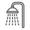 Shower line icon, real estate and home, bath sign