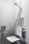 Shower with seat and grab bars for disabled and elderly people