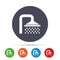 Shower sign icon. Douche with water drops symbol.