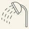 Shower thin line icon. Shower head with water drops symbol, outline style pictogram on beige background. Showering sign