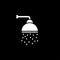 Shower vector icon, Shower faucet flat icon with flowing water.