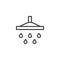 Shower and water drop line icon