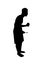 Showering man silhouette vector