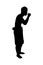 Showering man silhouette vector