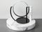 Instead of showing 3D products One black and white circular marble display stand