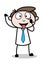 Showing Eye and Tongue - Office Businessman Employee Cartoon Vector Illustration