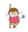 Showing Music Gadget - Cute Cartoon Fat Kid Illustration