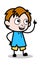 Showing by Pointing - School Boy Cartoon Character Vector Illustration