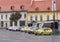 Showing race cars on the square on the Large Square in Sibiu city in Romania