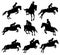 Showjumping silhouettes