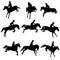 Showjumping silhouettes