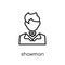 Showman icon. Trendy modern flat linear vector Showman icon on w