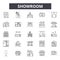 Showroom line icons, signs, vector set, linear concept, outline illustration