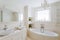 Showy bathroom in cream colors