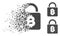 Shredded Dot Halftone Bitcoin Lock Icon