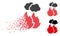 Shredded Dot Halftone Fire With Smoke Icon