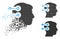 Shredded Dot Halftone Head Connectors Icon