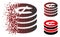 Shredded Pixel Halftone Cent Coins Stack Icon