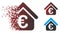 Shredded Pixel Halftone Euro Loan Real Estate Icon