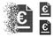 Shredded Pixelated Halftone Euro Invoice Icon