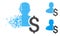 Shredded Pixelated Halftone Loan Person Icon
