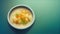 Shredded Steamed Chicken Congee served in a bowl side view on marble background traditional food. Generative AI