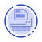 Shredder, Confidential, Data, File, Information, Office, Paper Blue Dotted Line Line Icon