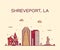 Shreveport skyline Louisiana USA vector city line
