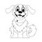 Shrewdly puppy in a facilitate shape, exceptional for children's coloring books. Cartoon style, Vector Illustration