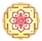 Shri Lakshmi yantra. hand drawing, colour. Breathable yantra, sacred diagram