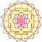 Shri Lakshmi yantra. hand drawing, colour. Breathable yantra, sacred diagram, white background