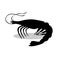 Shrimp black silhouette aquatic animal