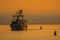 Shrimp Boat at sunset in the gulf