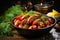 Shrimp in a bowl on a wooden table