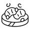 Shrimp bruschetta icon outline vector. Food appetizer