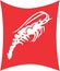 Shrimp Character Simple Design Logo Vector