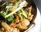 Shrimp chicken pan asian thai food