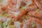 Shrimp cocktail salad close up