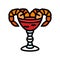 shrimp cocktail sea cuisine color icon vector illustration