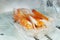 Shrimp cut for sashimi by professional japanese chef