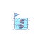 Shrimp farming RGB color icon