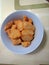 Shrimp filled with flour coated with tofu skin and then fried